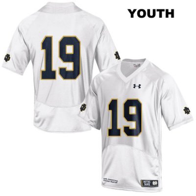 Notre Dame Fighting Irish Youth Justin Ademilola #19 White Under Armour No Name Authentic Stitched College NCAA Football Jersey GWR5199RQ